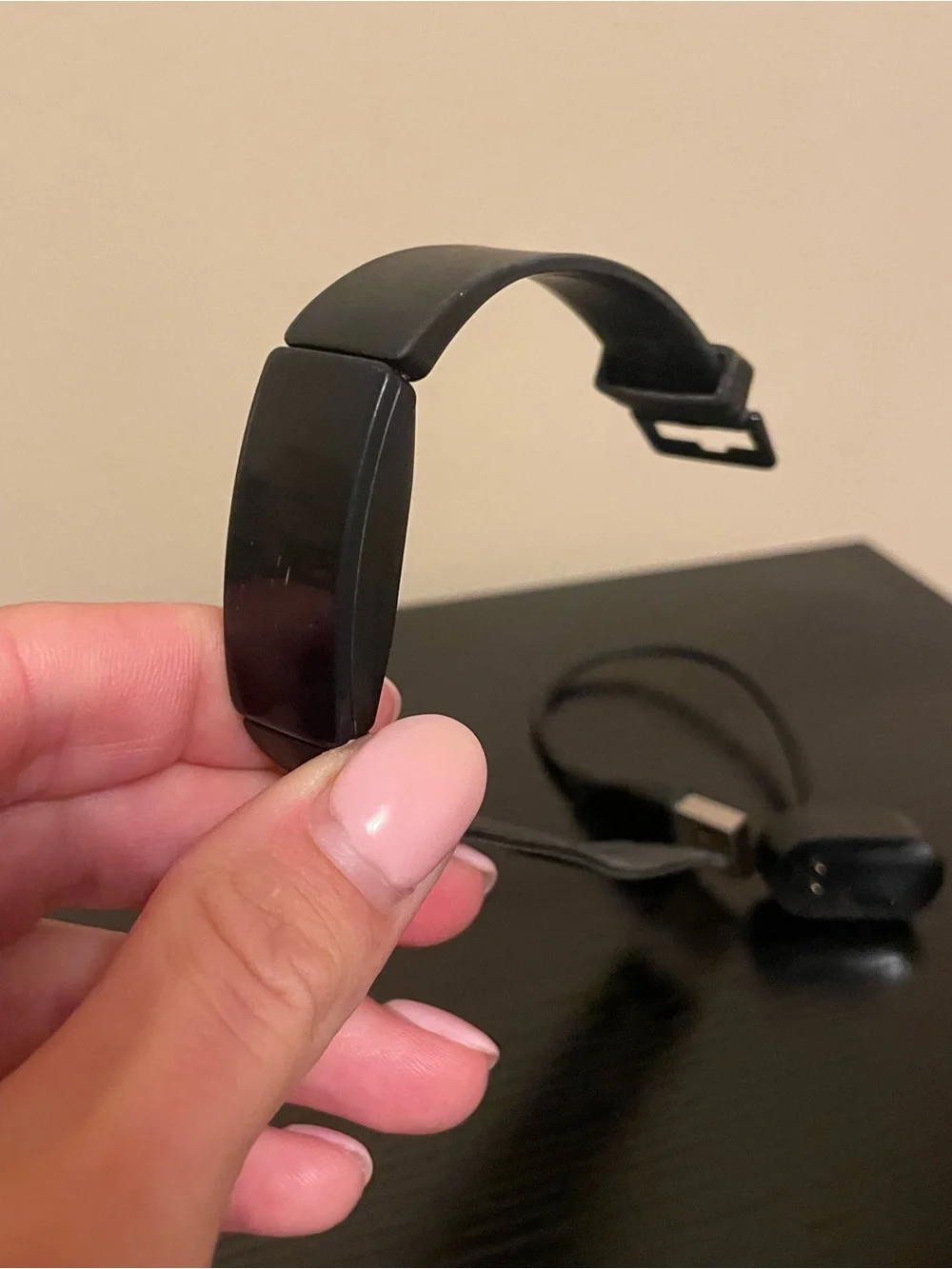 fitbit Black Silicone Fitness Tracker with Slim Display